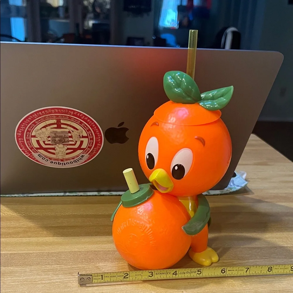 # 0725+ Vibrant Orange Bird Cup with Green Accents - Picture 4 of 8